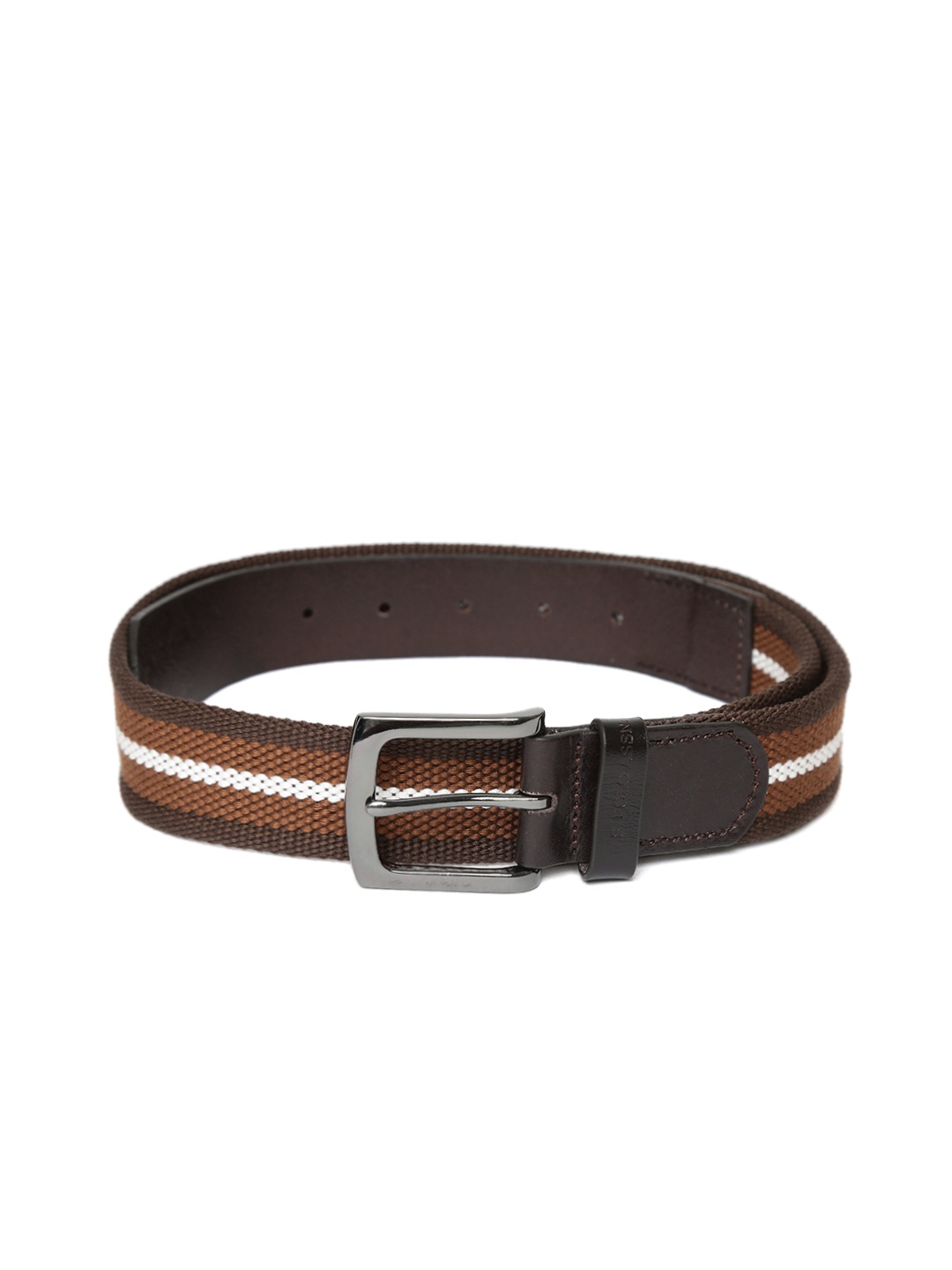 

U.S. Polo Assn. Men Brown Striped Belt