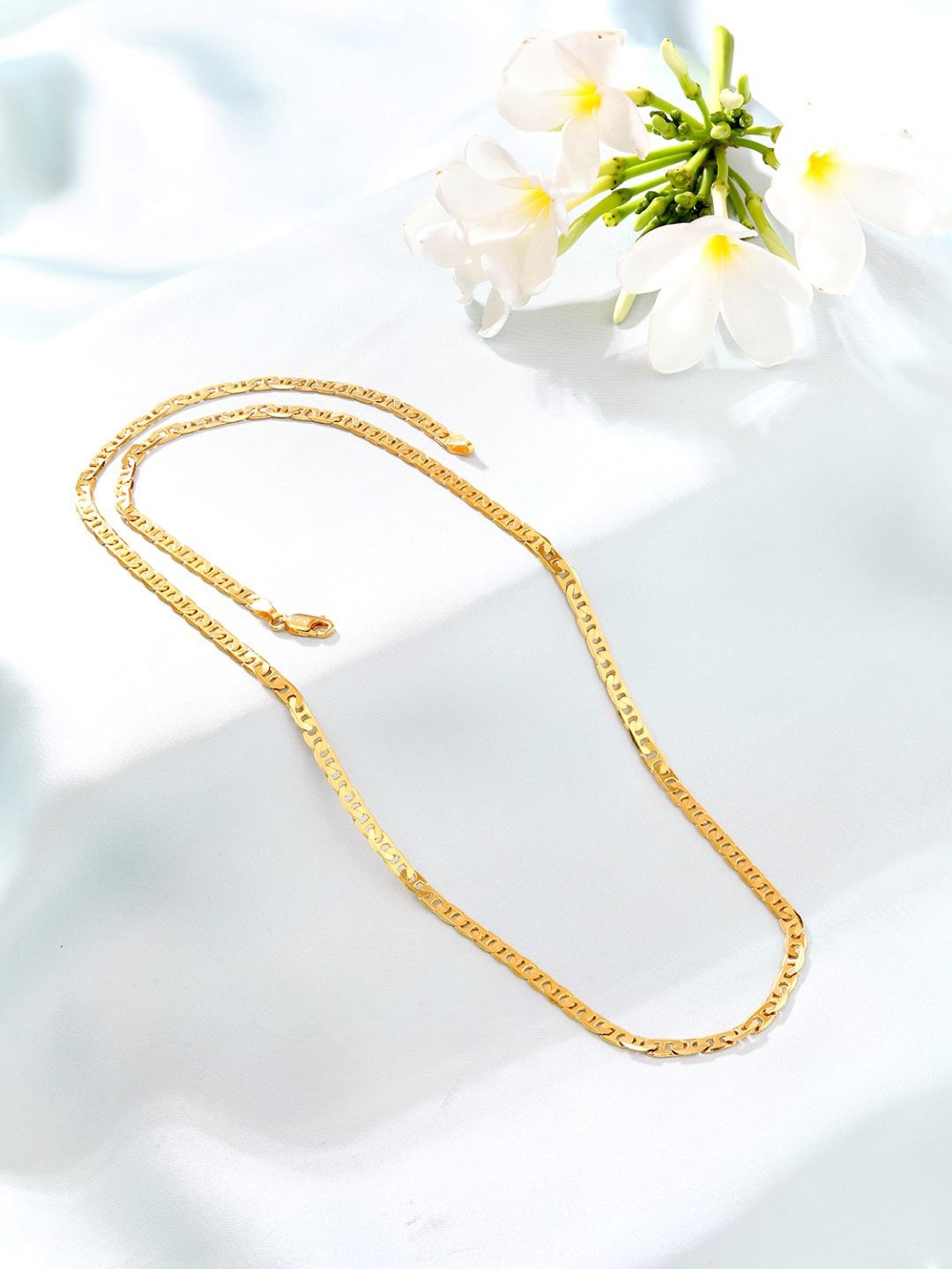 

Zavya Men Rhodium Plated 925 Sterling Silver Link Chain, Gold