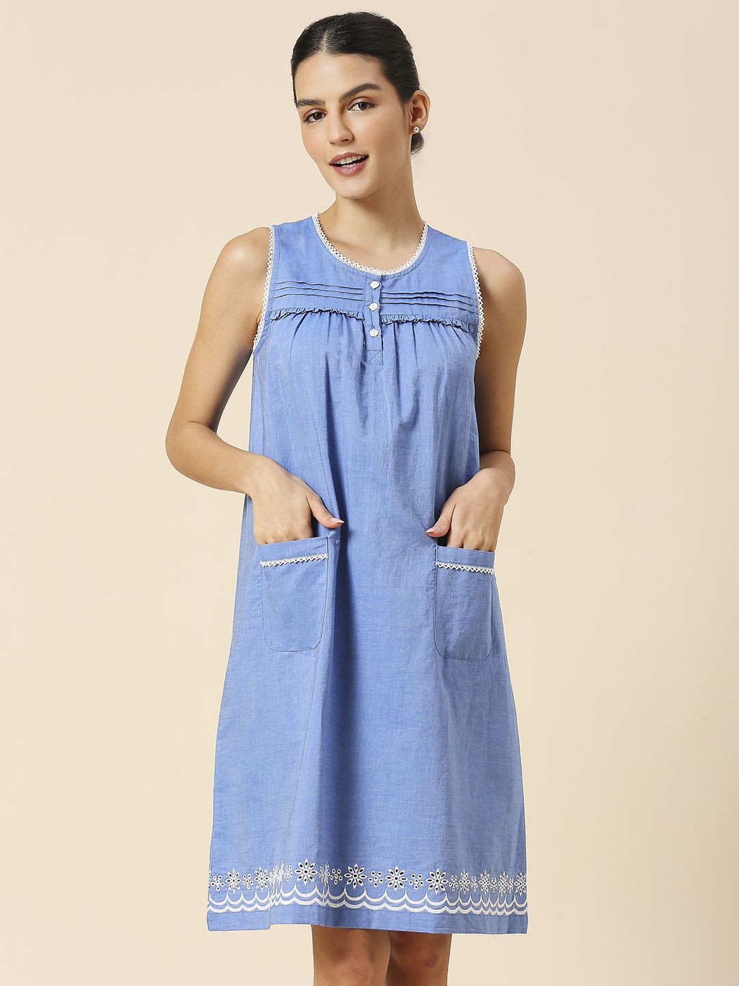 

Chemistry Printed Nightdress, Blue