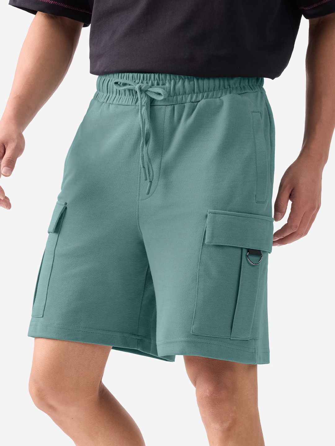 

The Souled Store Men Cargo Shorts, Sea green
