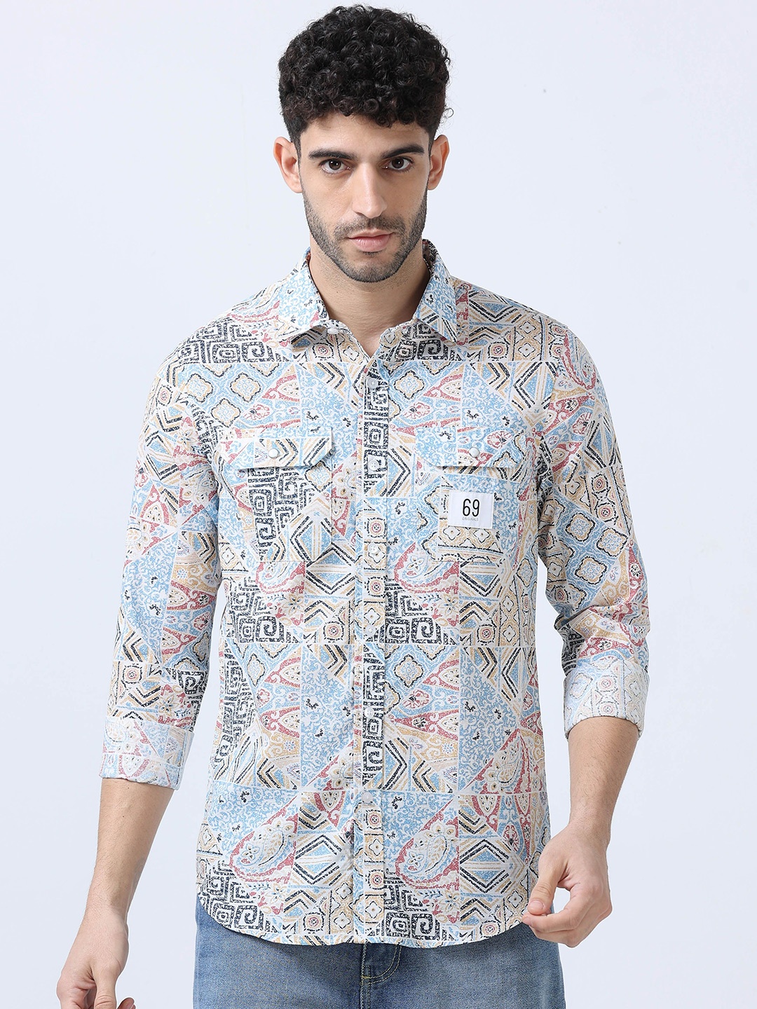 

FLY 69 Men Slim Fit Floral Opaque Printed Casual Shirt, Multi