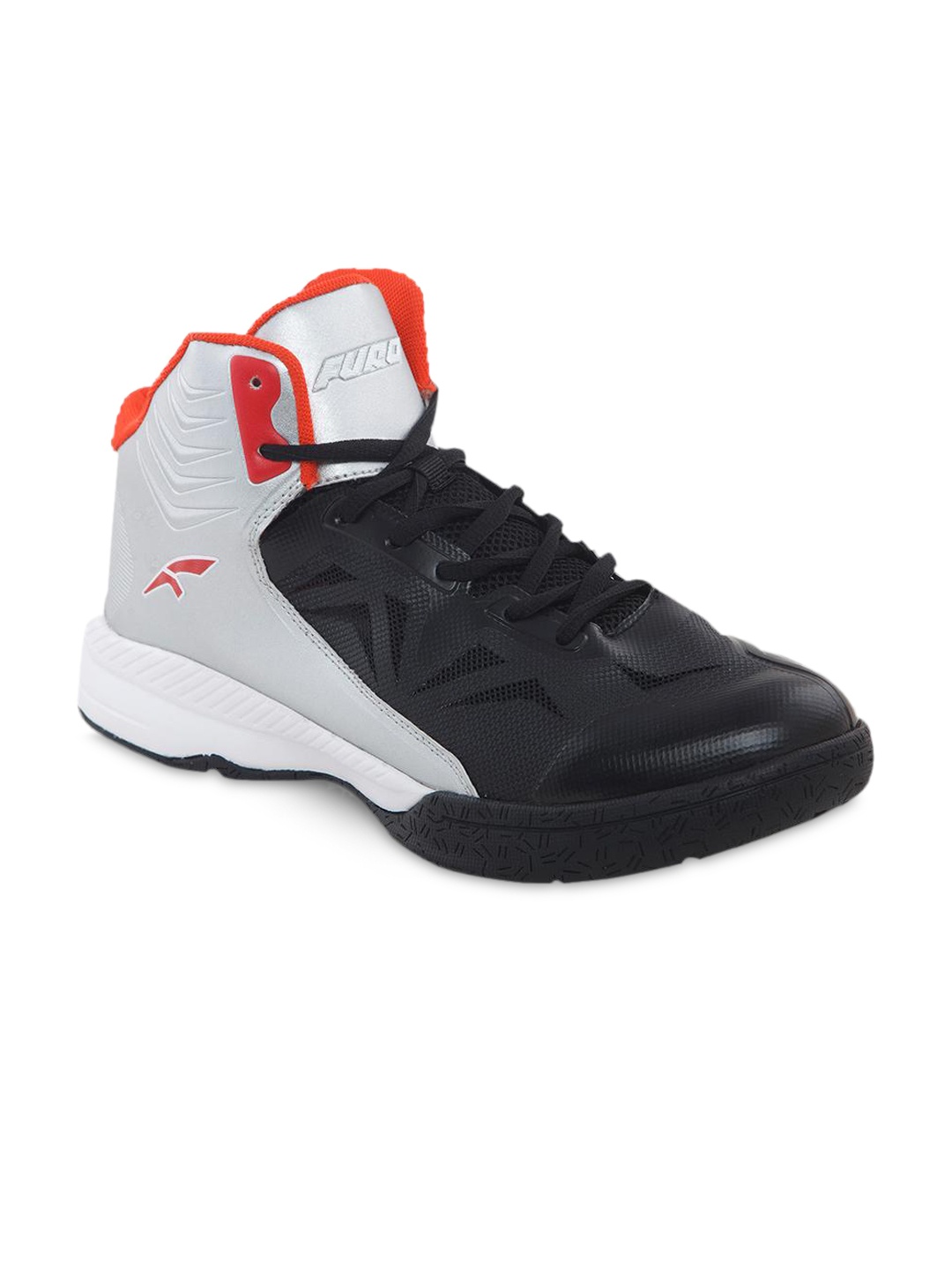 

FURO by Red Chief Men Black Mesh High-Top Basketball Shoes