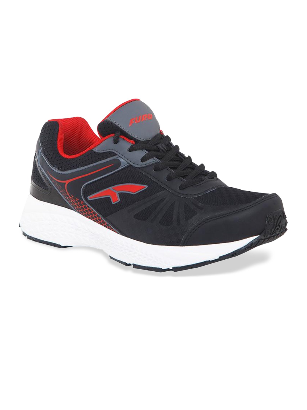 

FURO by Red Chief Men Black Mesh Mid-Top Running Shoes
