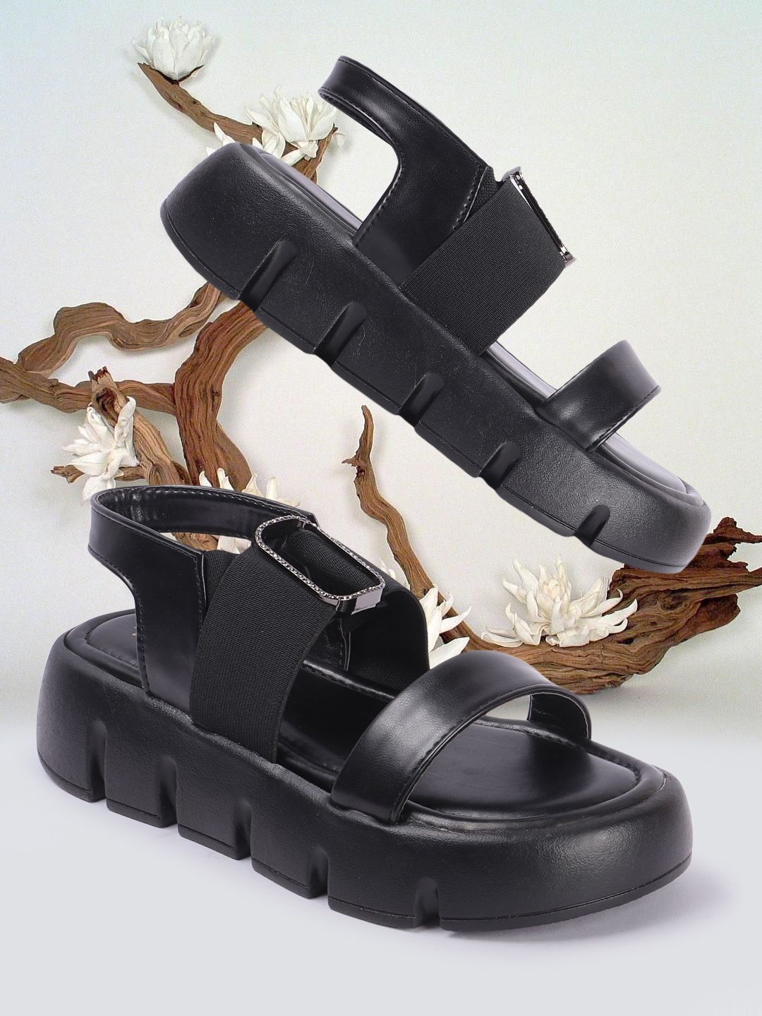 

madam glorious Flatforms Sandals, Black