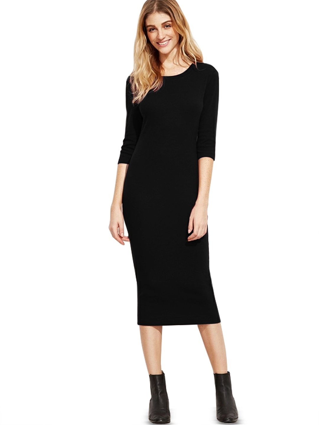 

Alekya Bodycon Midi Dress, Black