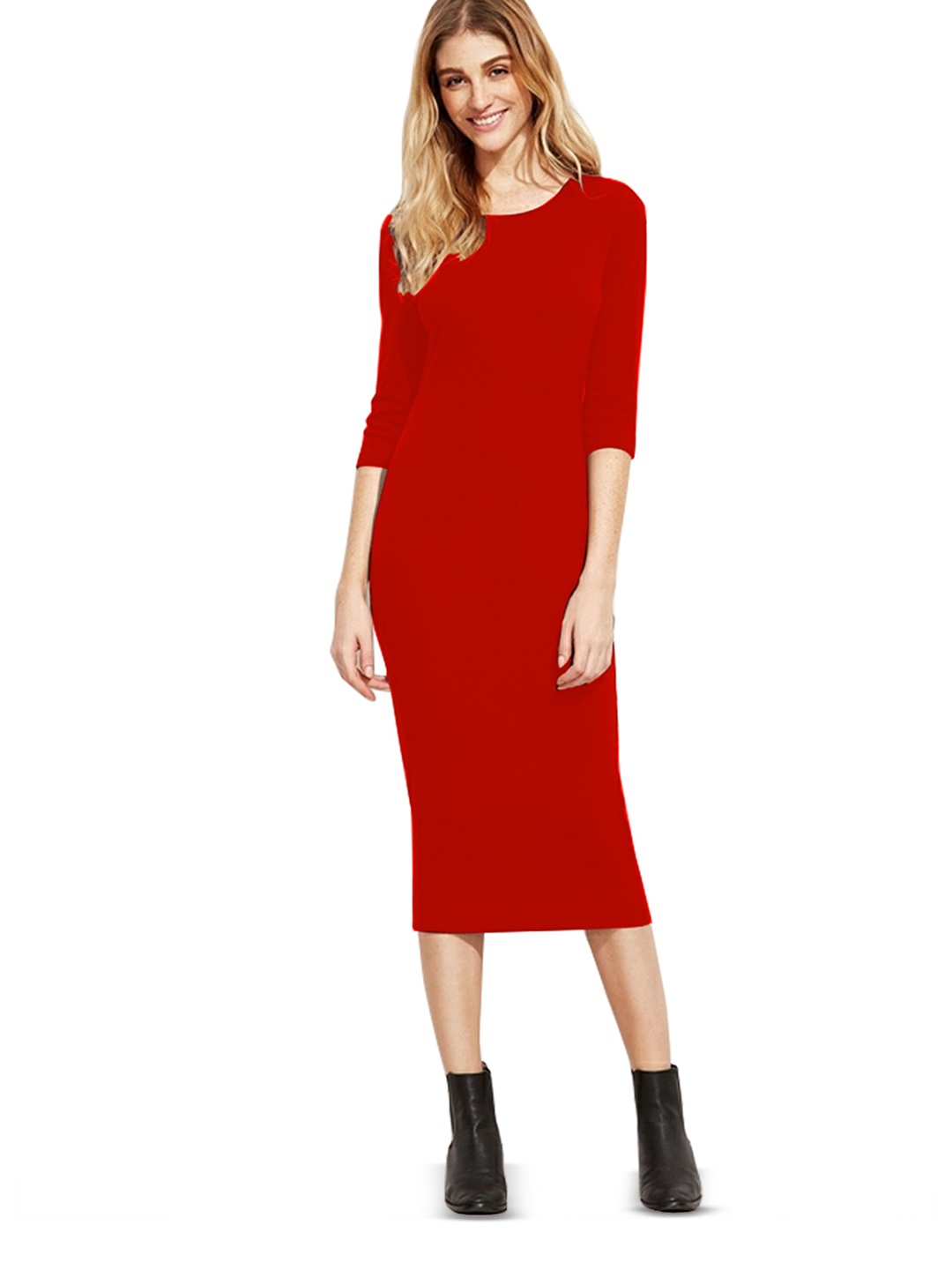 

Alekya Bodycon Midi Dress, Red
