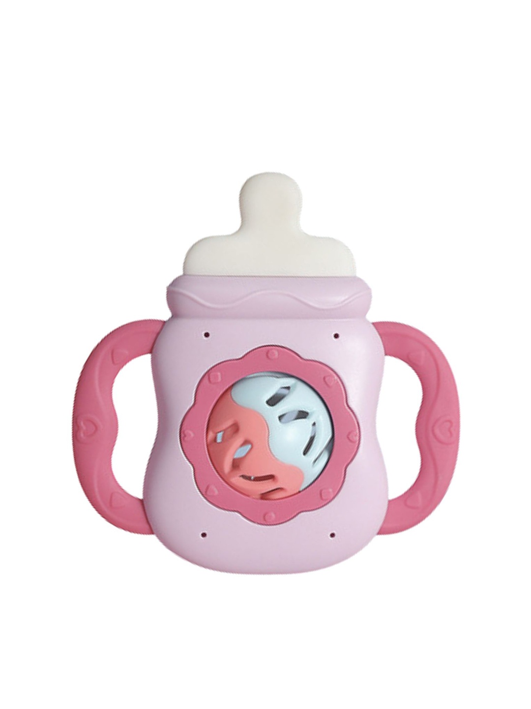 

YOUSTYLO Infants Easy Grip With Rattle Sound Teether, Pink