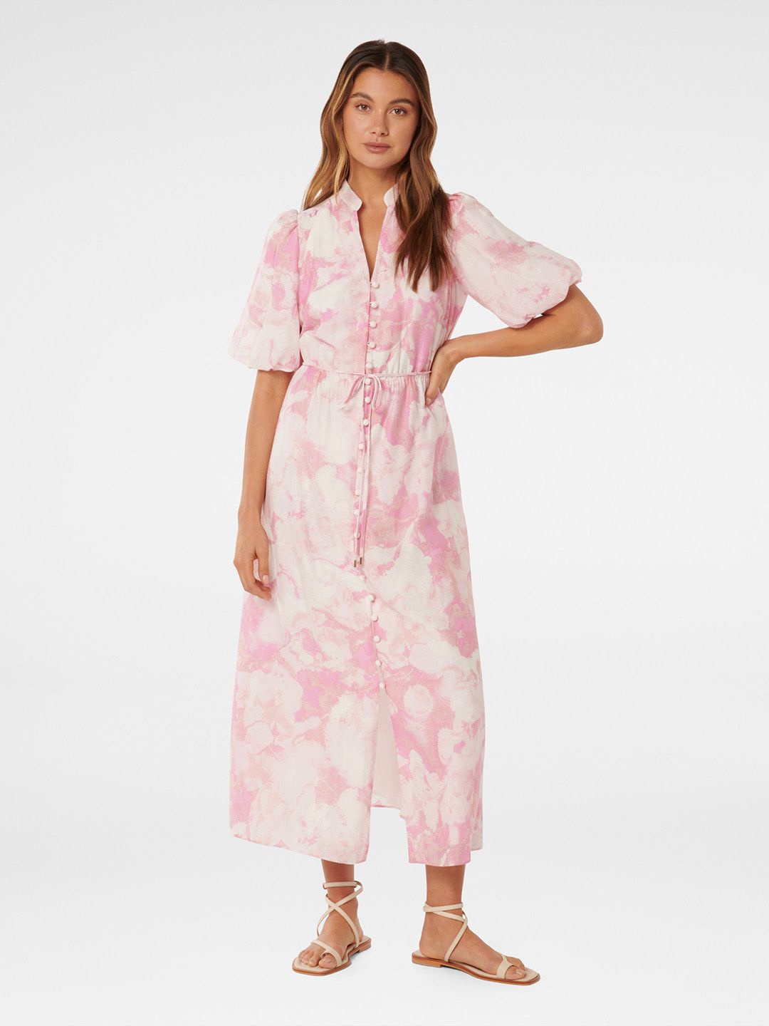 

Forever New Floral Print Shirt Midi Dress, Multi