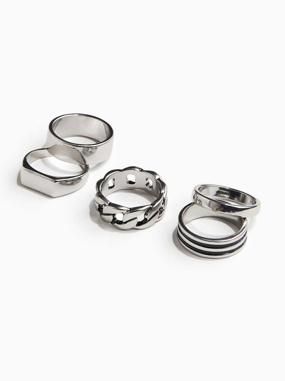 

H&M Men 5-Pack Rings, Silver