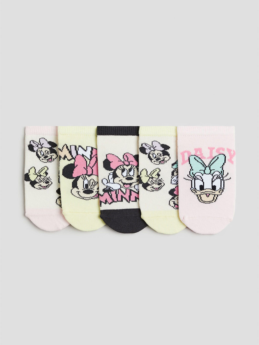 

H&M Girls 5-Pack Printed Trainer Socks, Pink