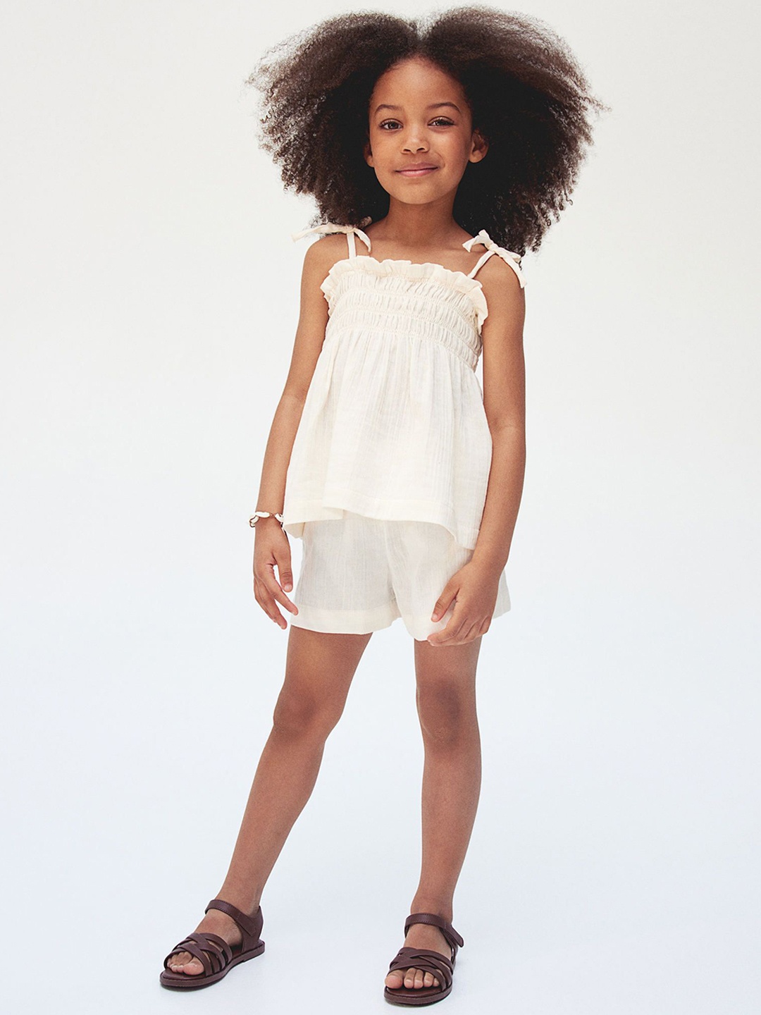 

H&M Girls Pure Cotton 2-Piece Muslin Set, White