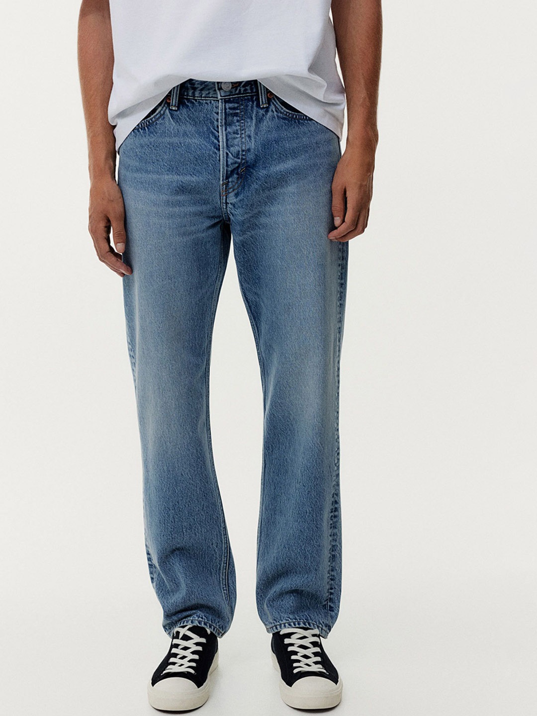 

H&M Pure Cotton Relaxed Jeans, Blue