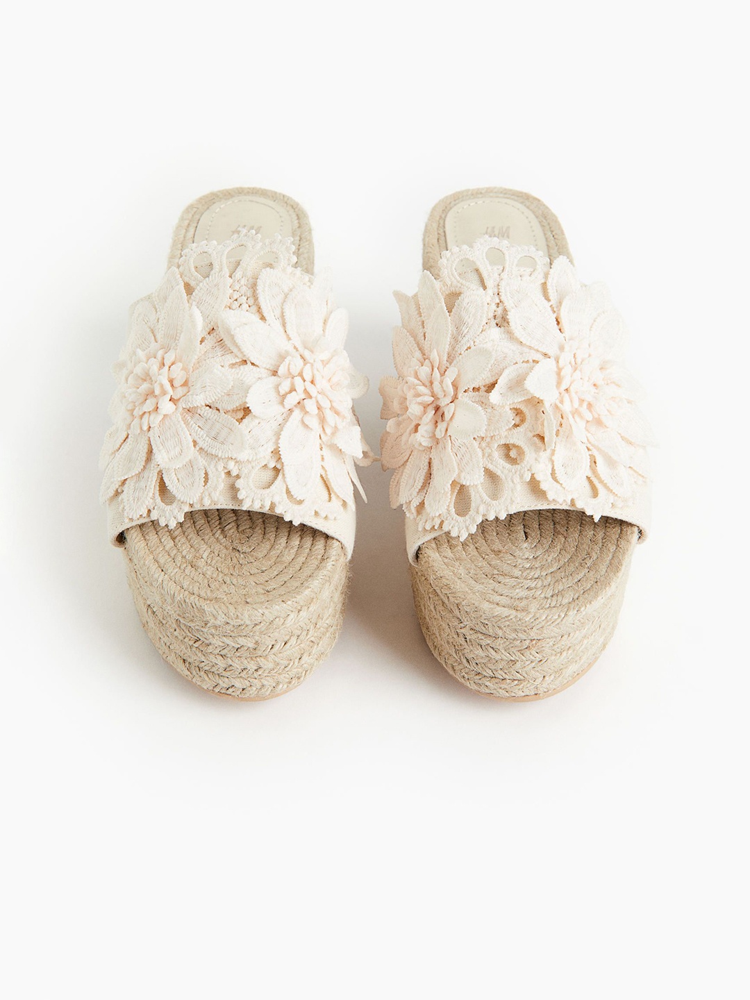 

H&M Wedge-Heeled Espadrille Sandals, Beige