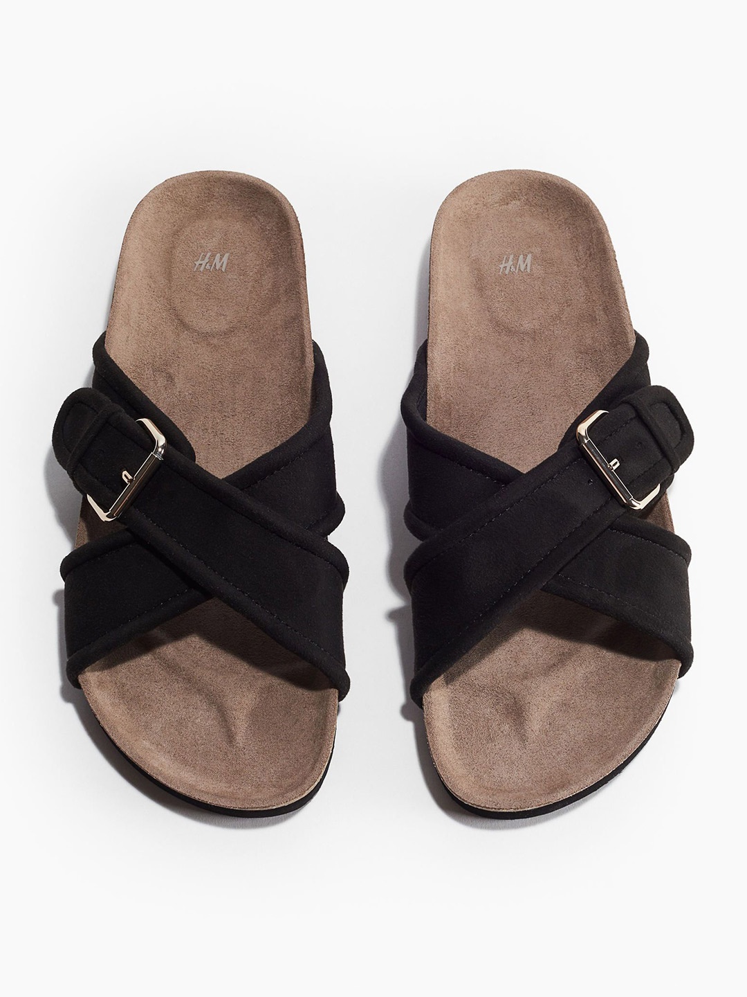 

H&M Crossover-Strap Sandals, Black
