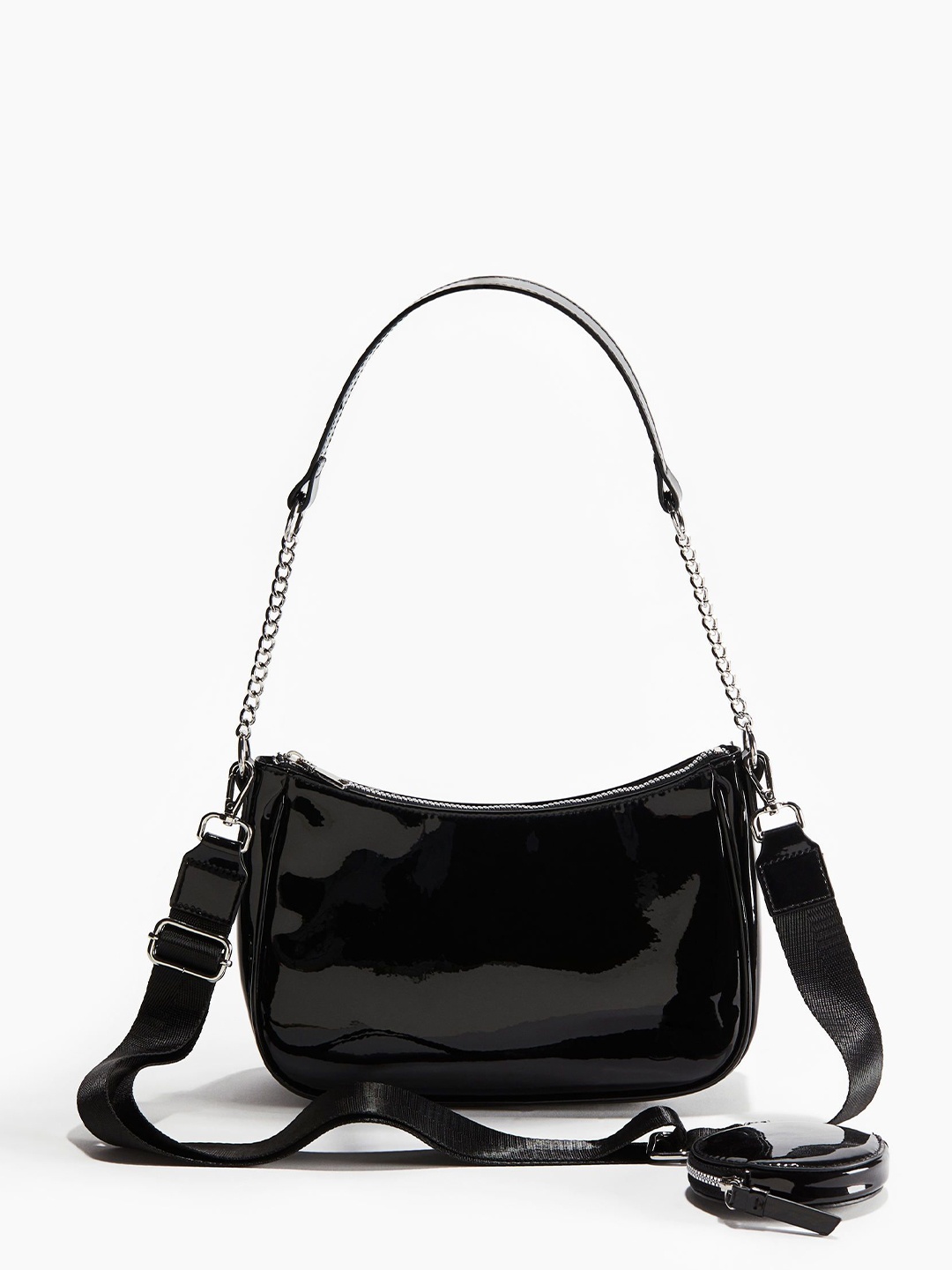 

H&M Women Shoulder Bag And Pouch, Black