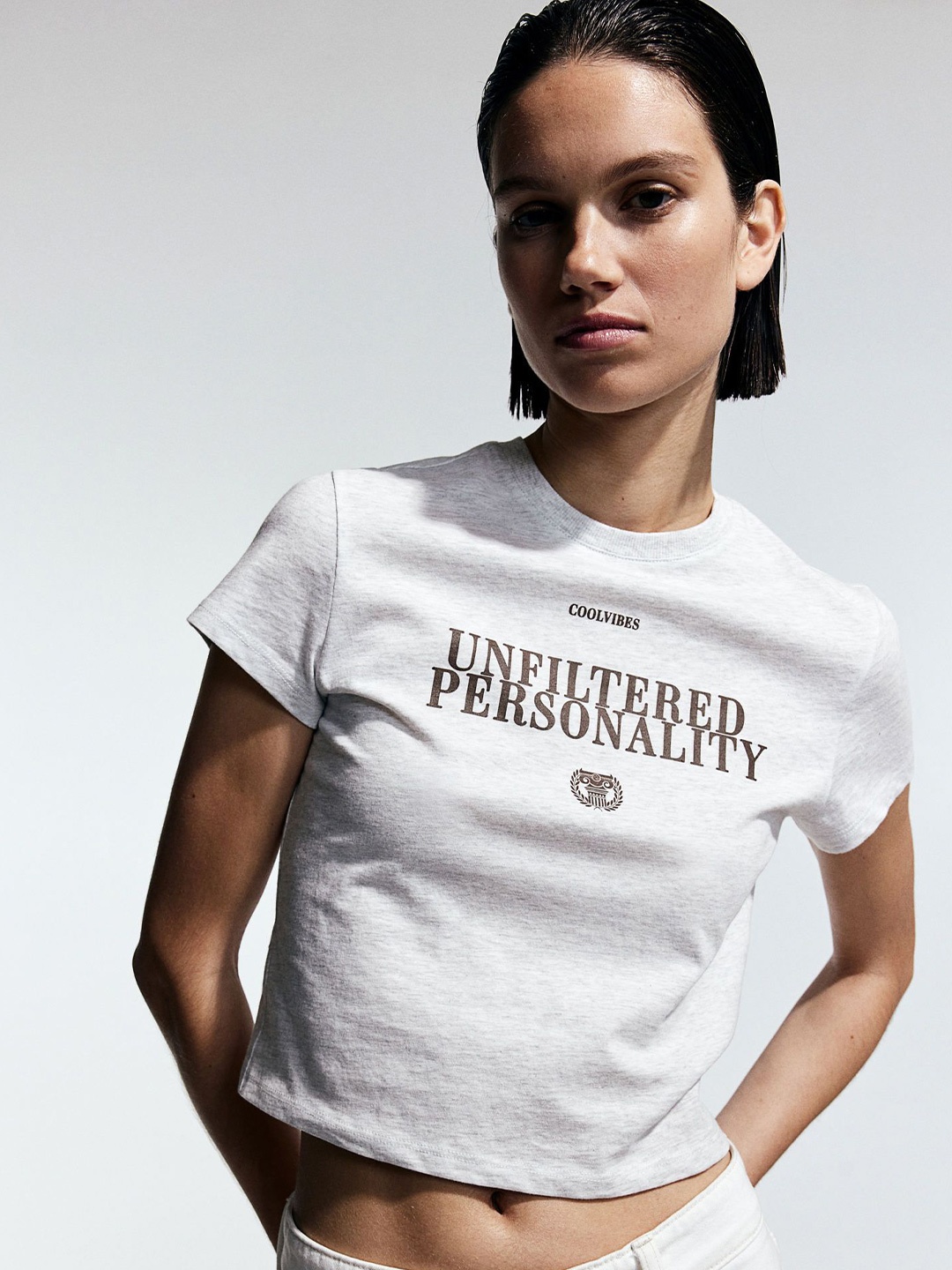 

H&M Printed T-shirt, Grey