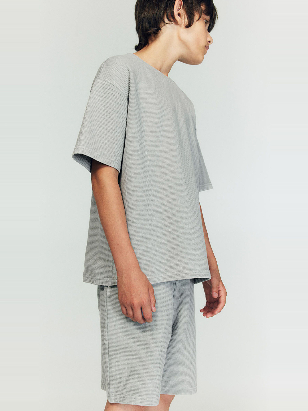 

H&M Kids 2-Piece Waffled Cotton Set, Grey