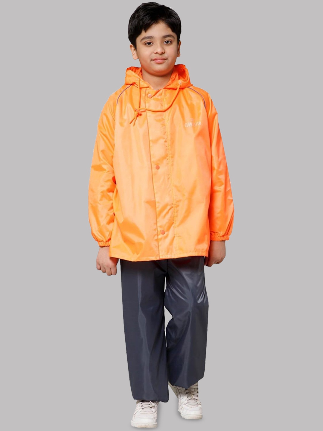 

THE CLOWNFISH Duke Kids Reversible Waterproof Rain Suit, Orange