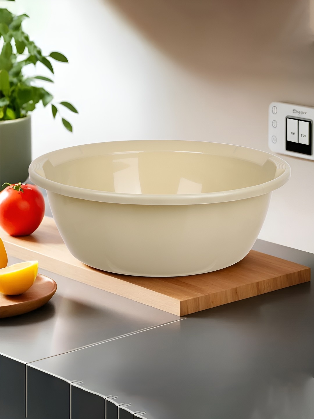 

Kuber Industries Cream & Grey 4 Pieces Fruit & Vegetable Basket 12 Ltr