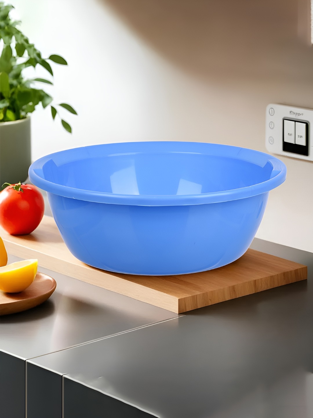 

Kuber Industries Blue & Grey 6 Pieces Lightweight Fruit Basket 12 Ltr