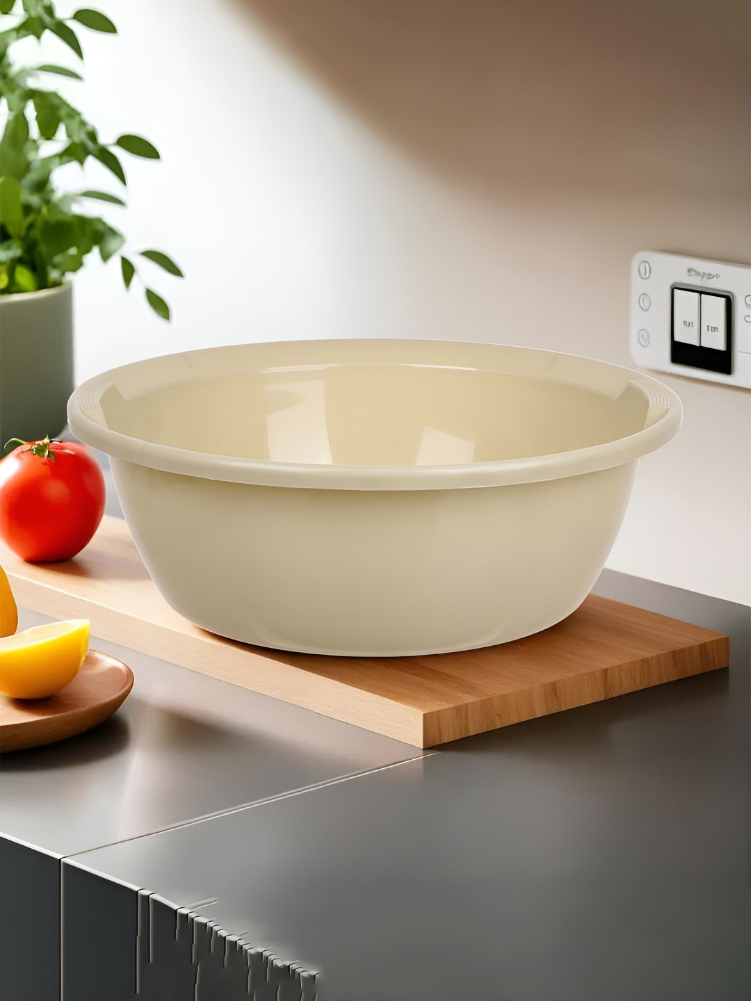 

Kuber Industries Cream Colored 3 Pieces Dishwasher Safe Fruit & Vegitable Baskets