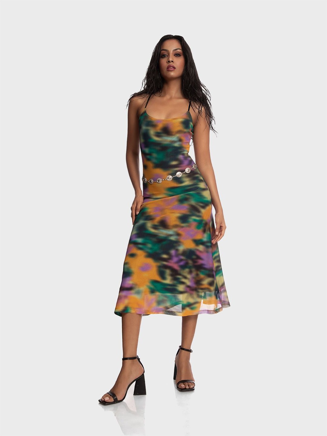 

Lemonlords Print A-Line Midi Dress, Yellow