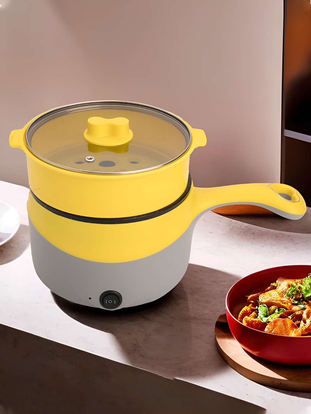 

Kuber Industries Yellow 450W Non-stick Electric Cooker 1.8 L