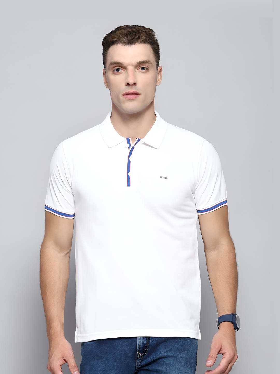 

Cloak & Decker by Monte Carlo Men Solid Polo Collar T-shirt, White