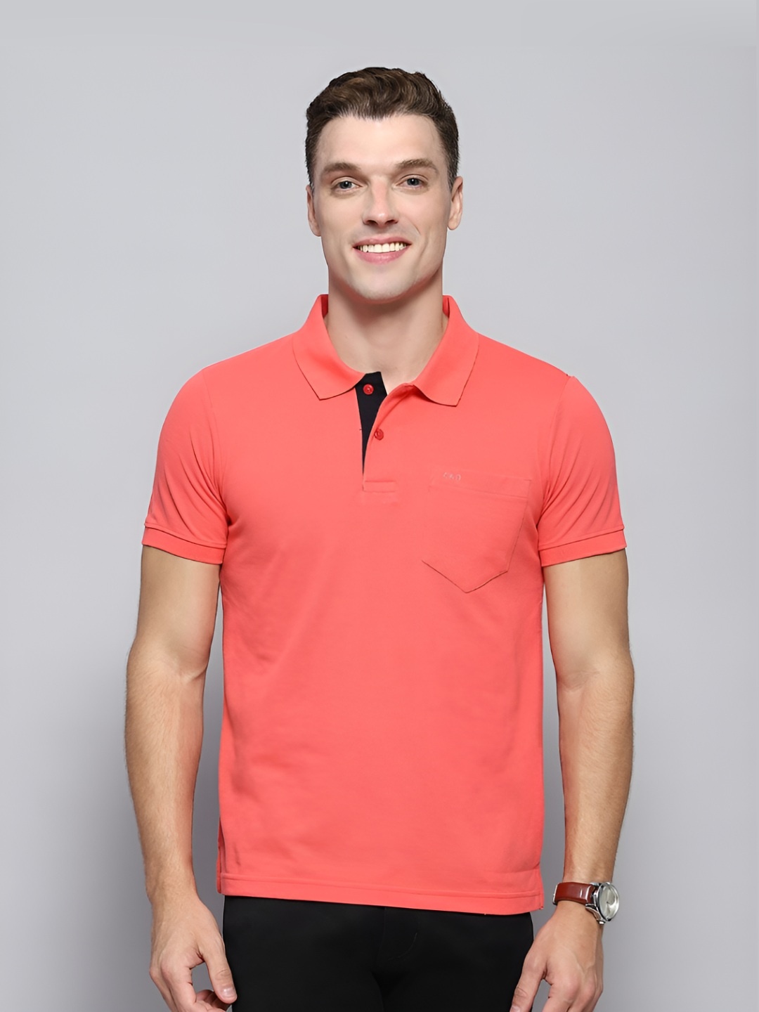 

Cloak & Decker by Monte Carlo Men Polo Collar Pockets T-shirt, Red