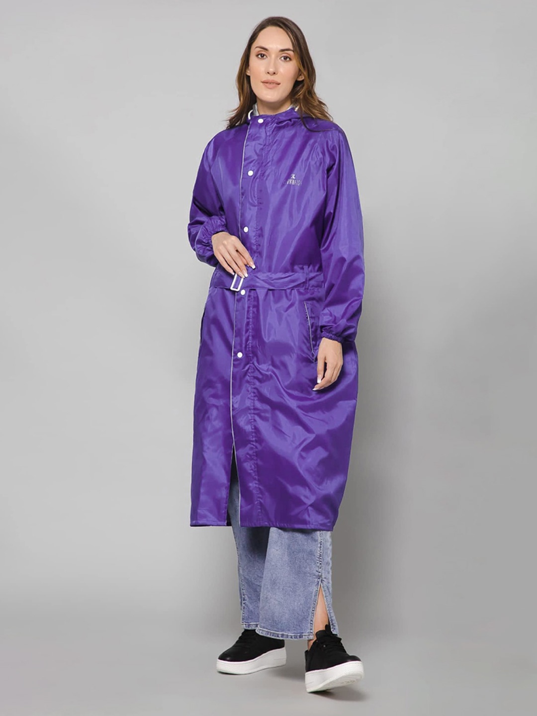 

THE CLOWNFISH Reversible Water Proof Hooded Rain Jacket, Purple