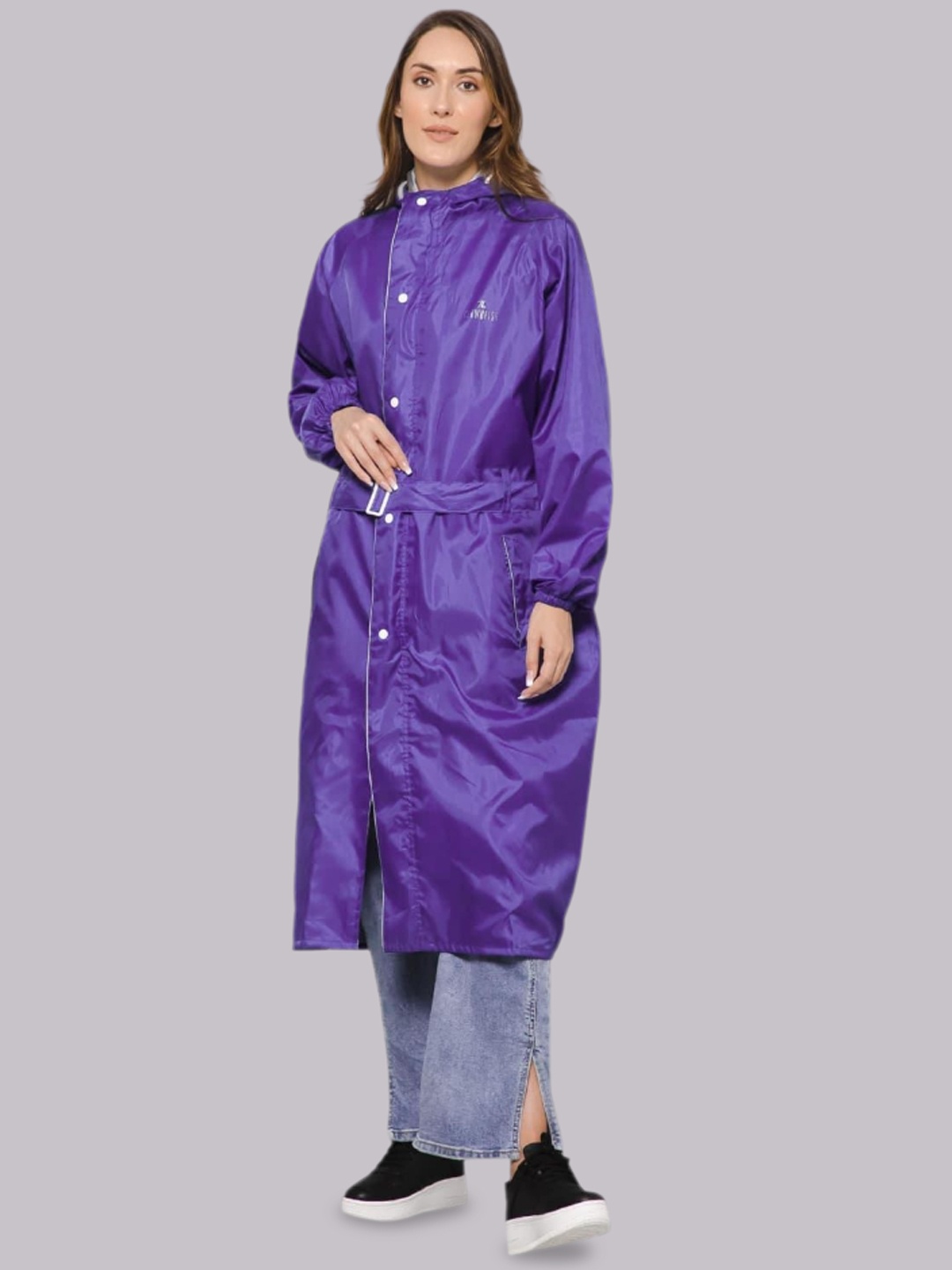 

THE CLOWNFISH Reversible Water Proof Hooded Rain Jacket, Purple