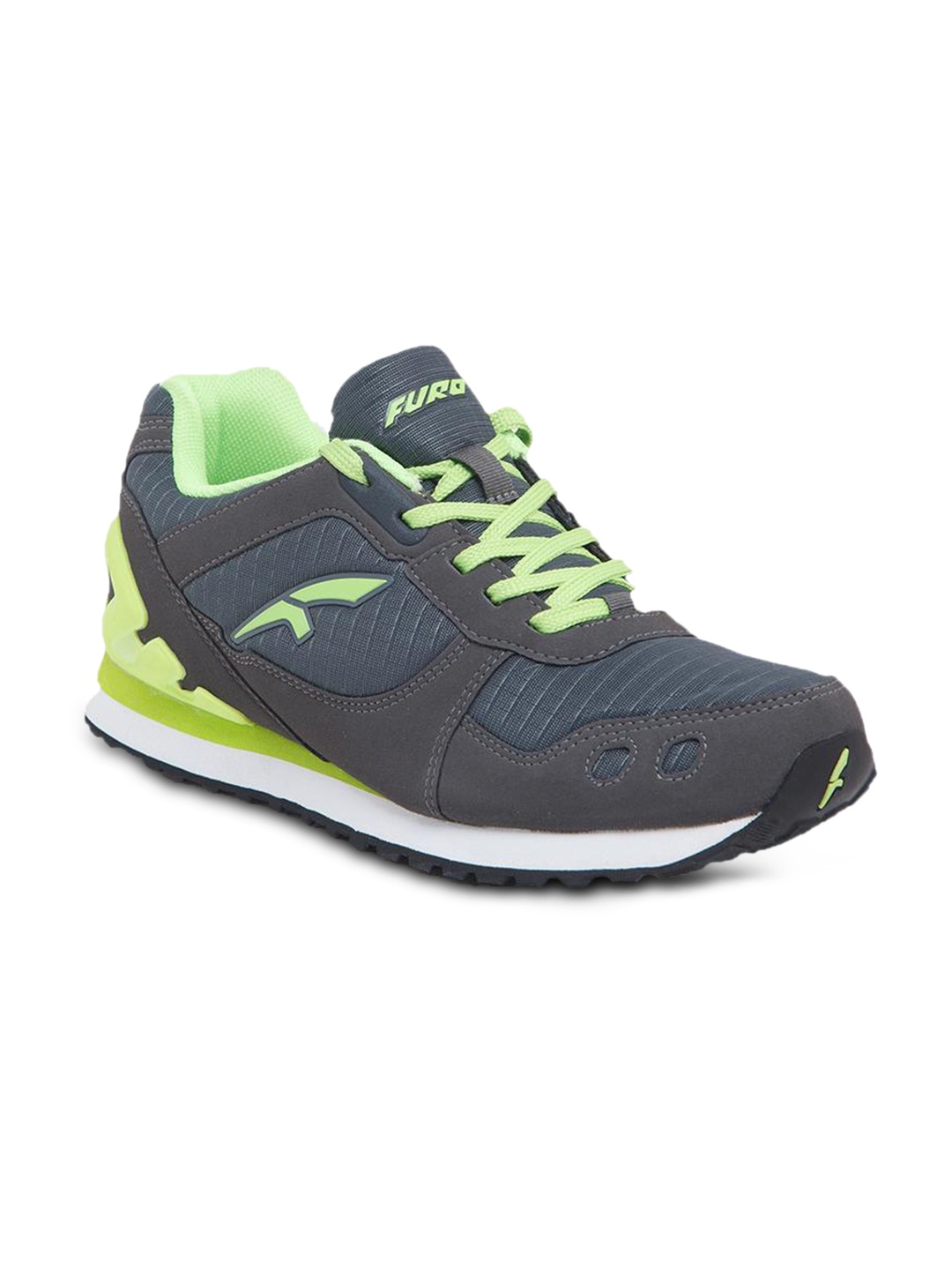 

FURO by Red Chief Men Grey Mesh Mid-Top Running Shoes J5002 C-GRY / S-GREEN