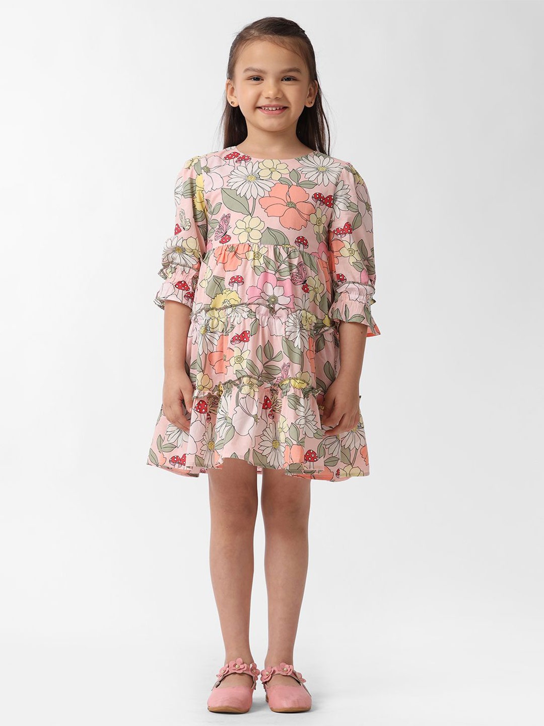 

KATE & OSCAR Floral Print Fit & Flare Dress, Pink