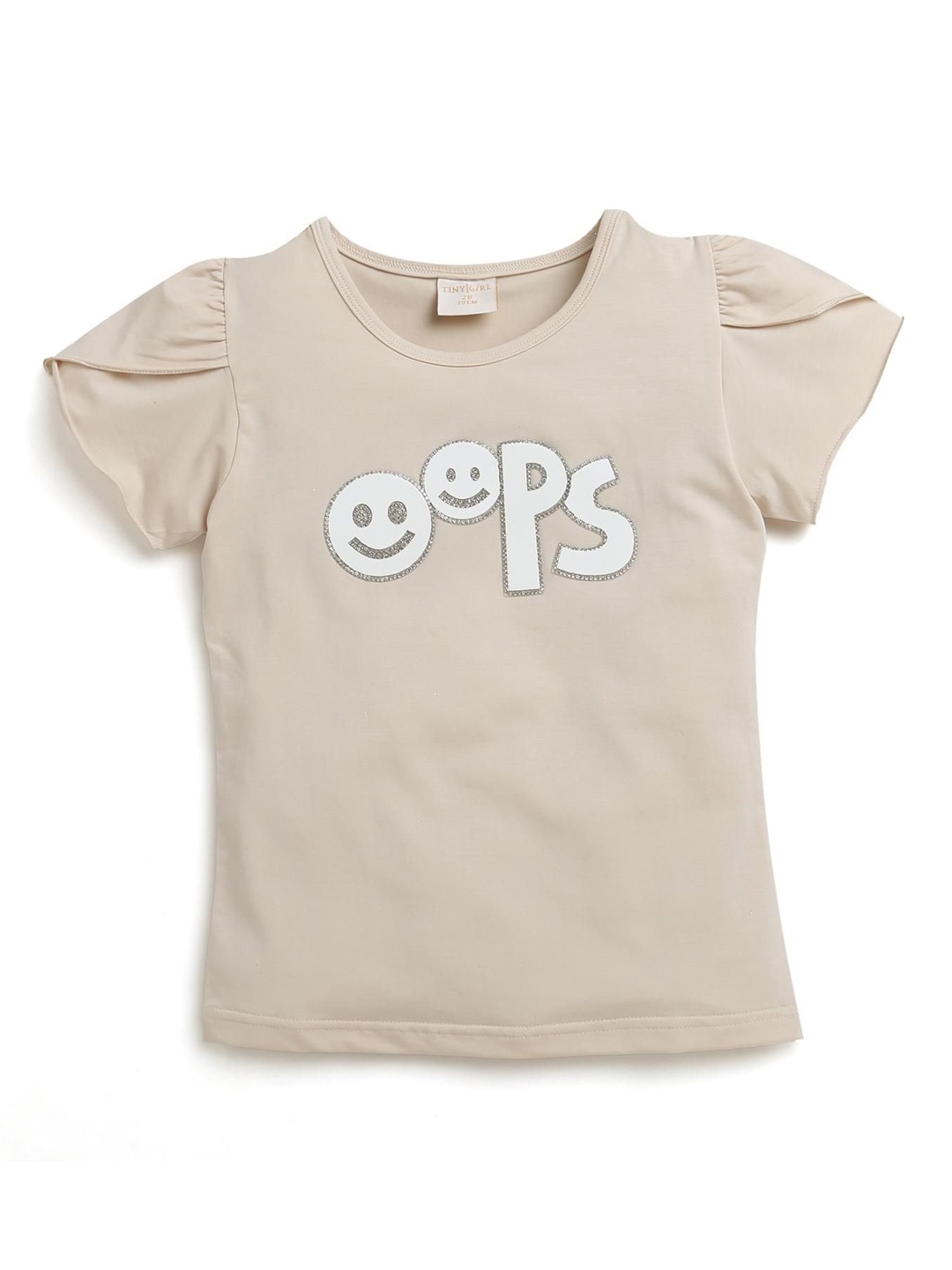

Tiny Girl Round Neck Regular Top, Grey