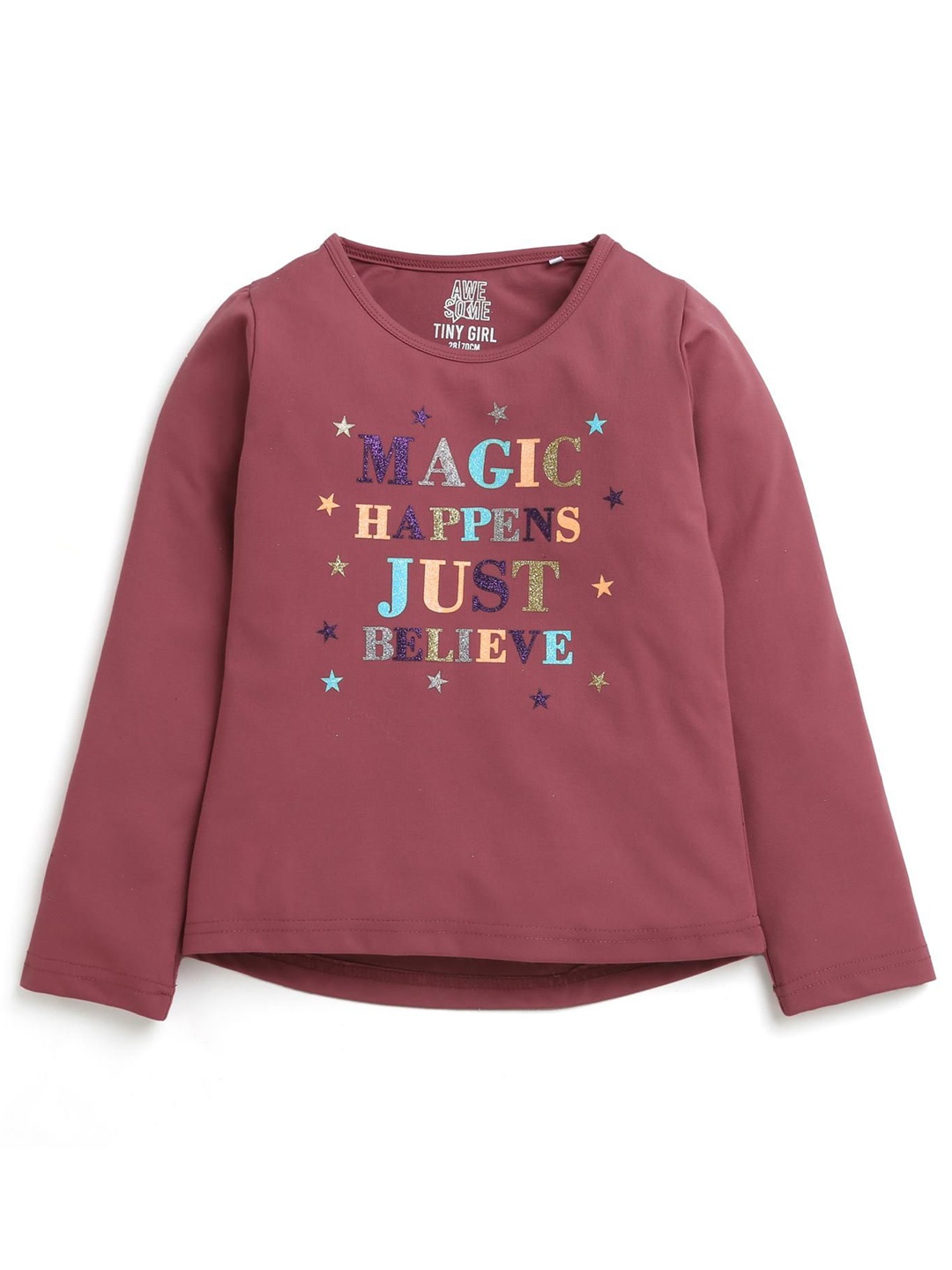 

Tiny Girl Typography Printed Regular Top, Pink