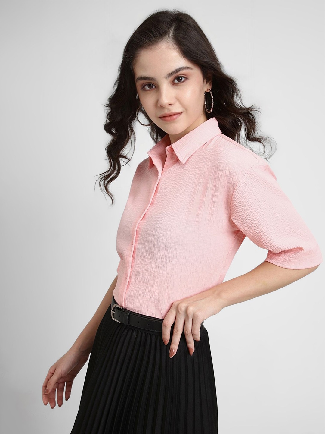 

FOREVER 21 Women Opaque Casual Shirt, Pink