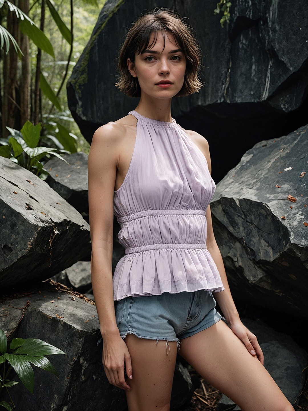 

H&M Woven Ladies Halter Top, Lavender