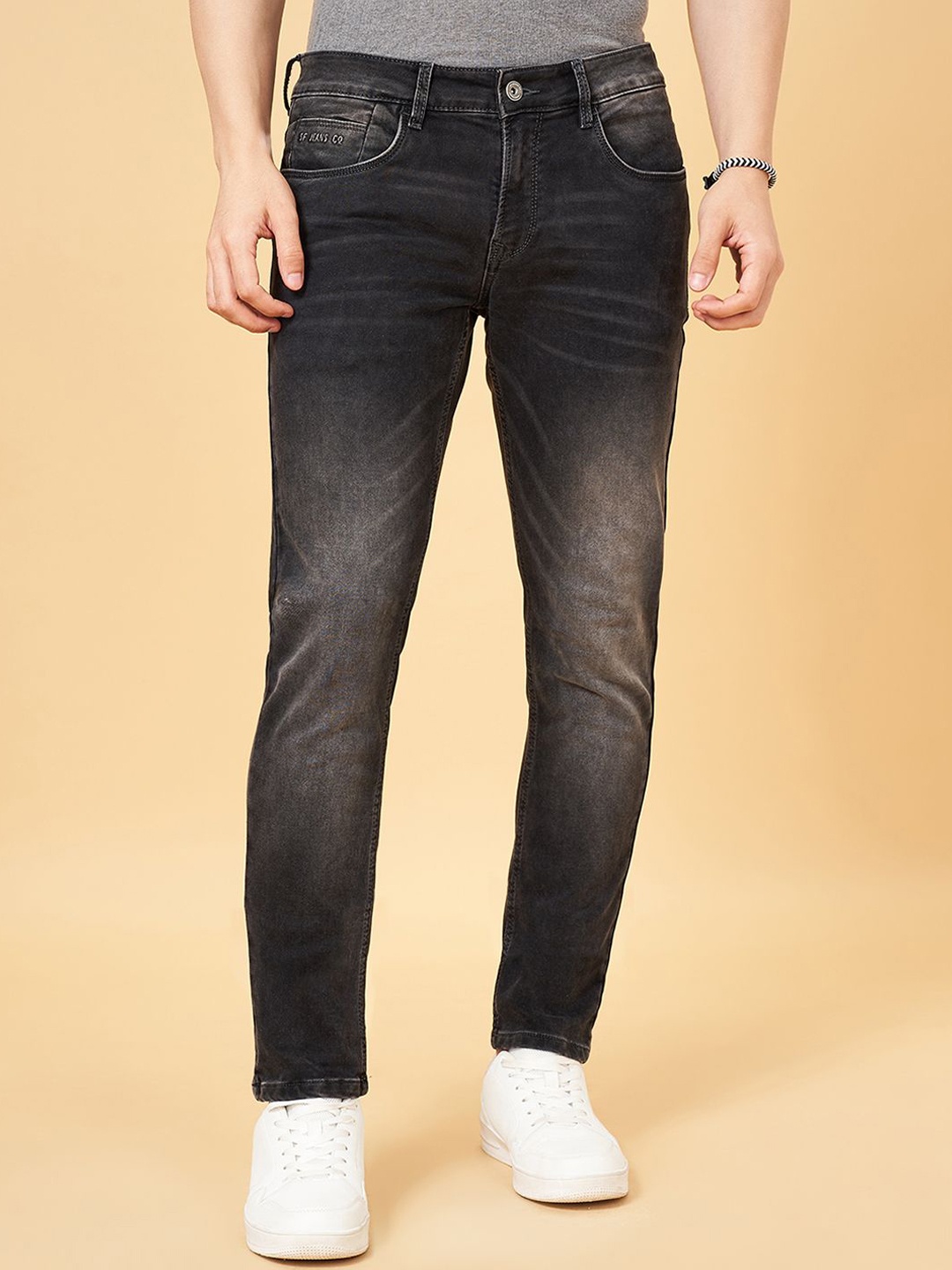 

SF JEANS by Pantaloons Men Skinny Fit Light Fade Jeans, Black