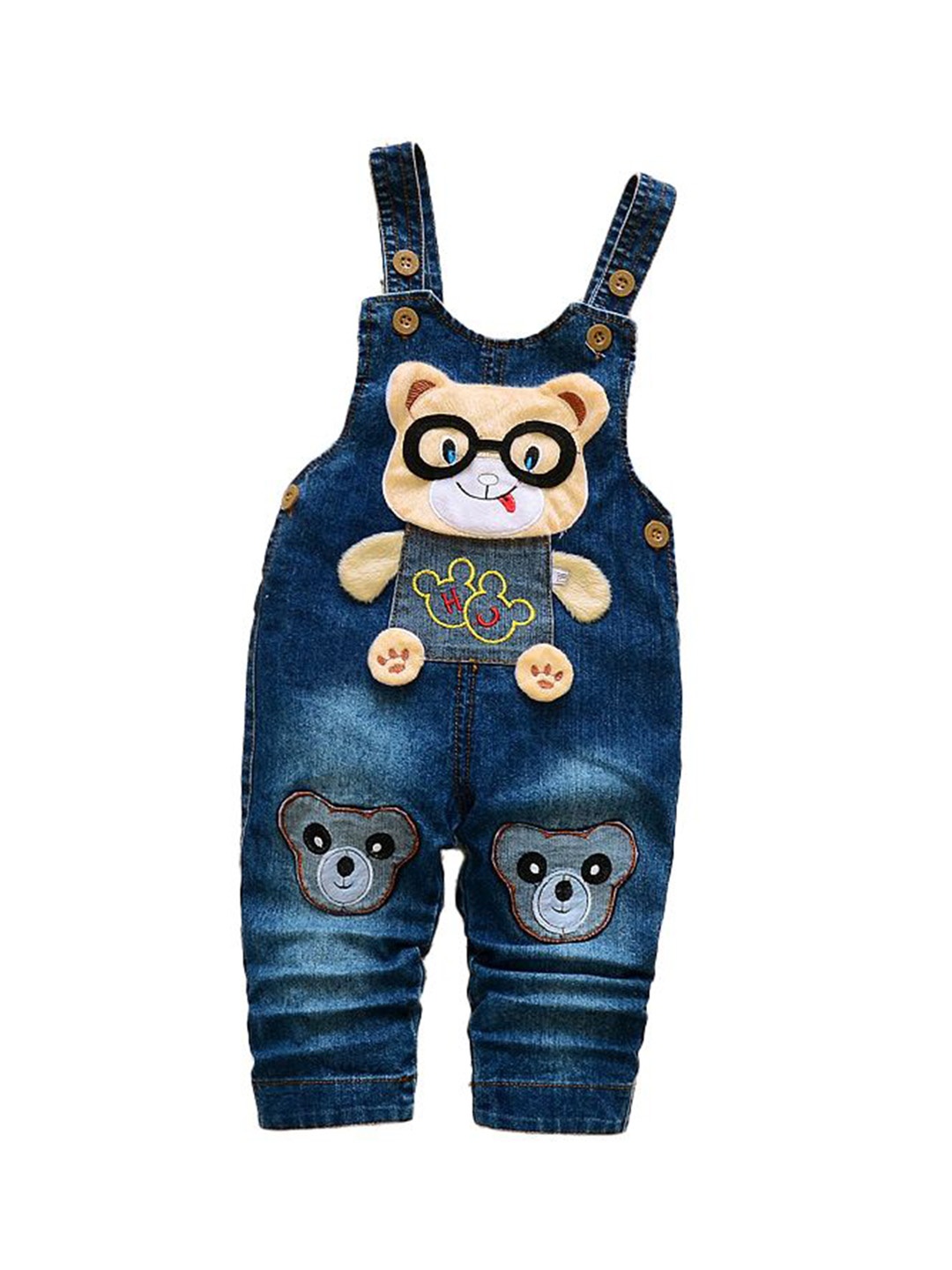 

StyleCast x Revolte Printed Cotton Dungarees, Blue