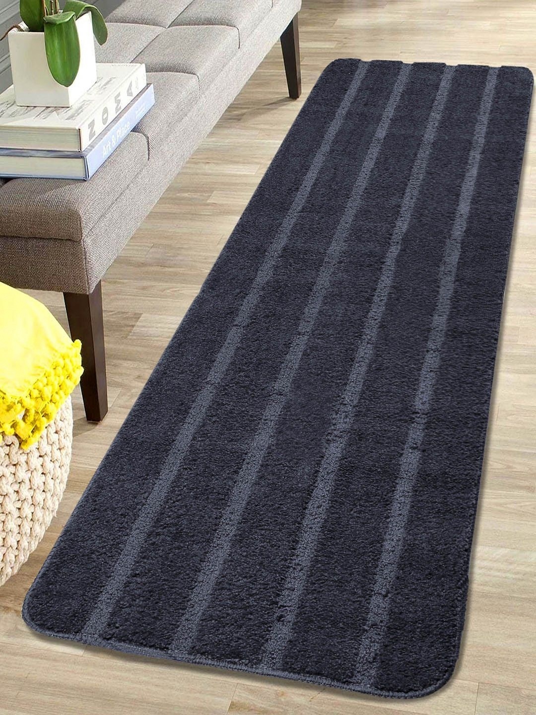 

Saral Home Grey Striped Anti-Slip Microfiber Floor Runner