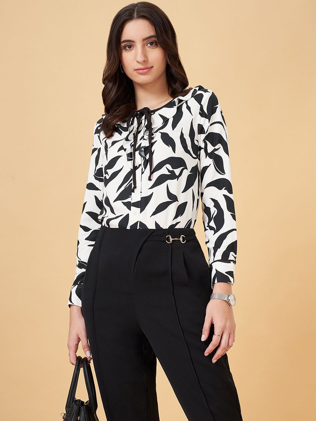 

Annabelle by Pantaloons Women Opaque Printed Formal Shirt, White