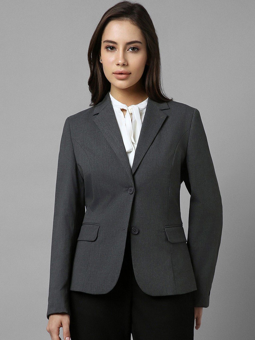 

Shaftesbury London Slim Fit Notched Lapel Collar Single-Breasted Formal Blazers, Grey