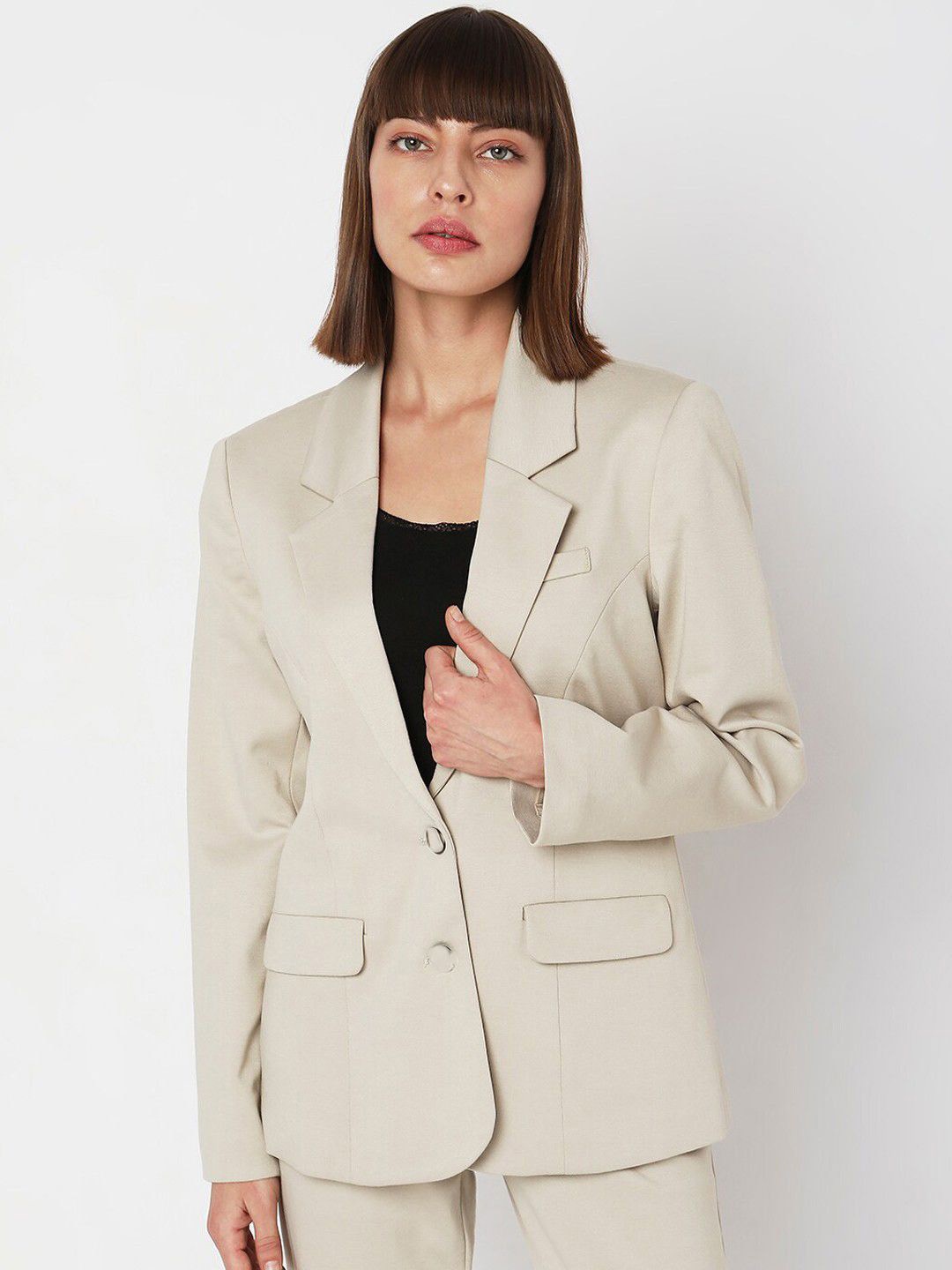

Shaftesbury London Slim-Fit Single Breasted Blazer, Beige