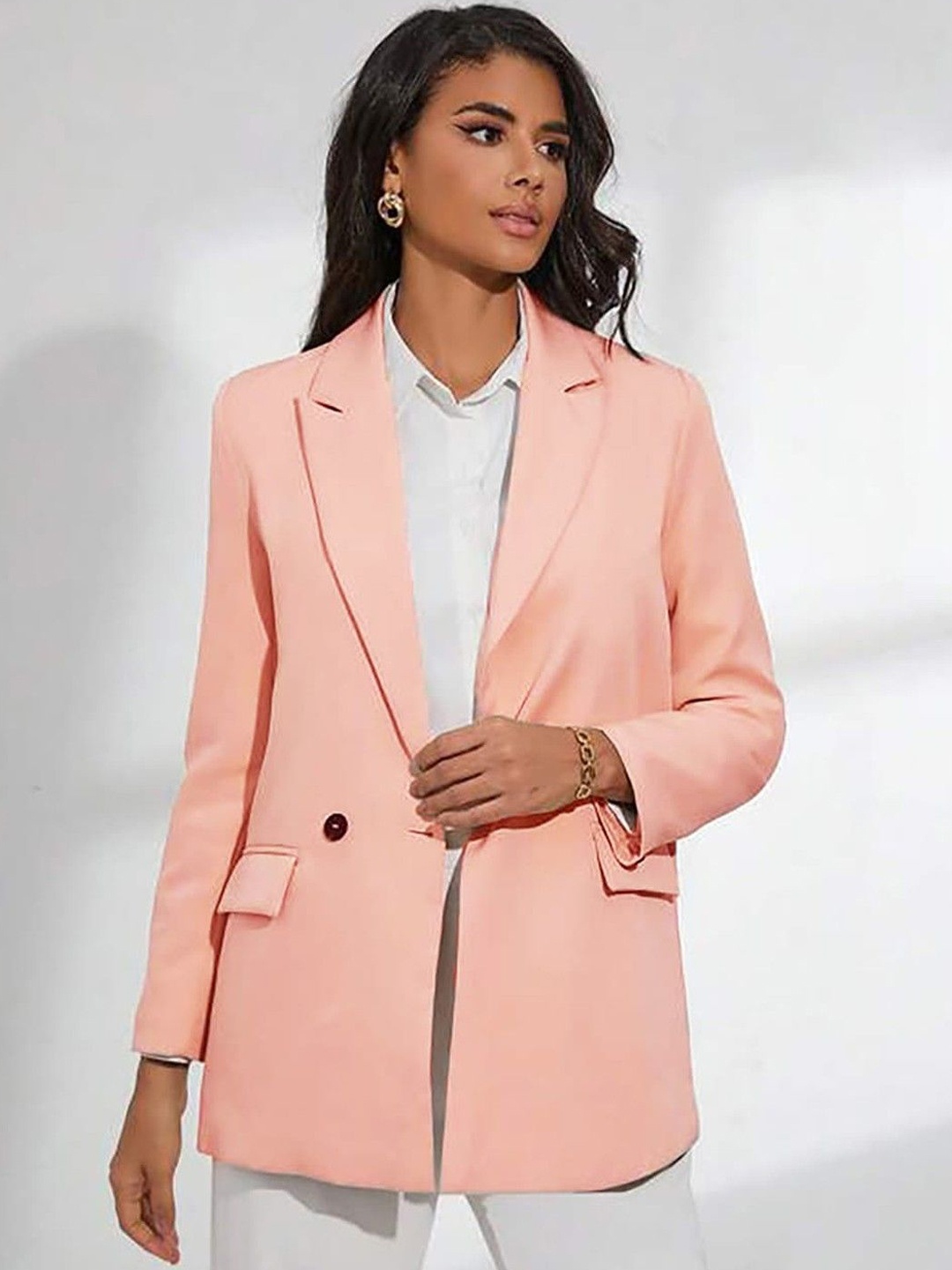 

Shaftesbury London Single-Breasted Slim Fit Formal Blazer, Peach