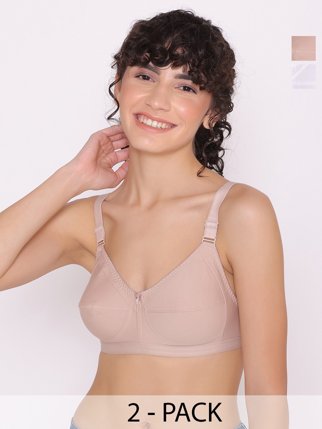

INKURV Women Bra Full Coverage PACK OF 2, White