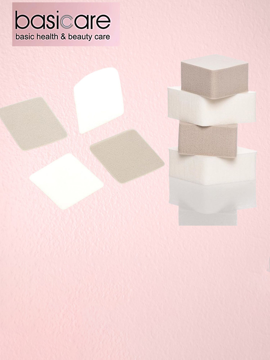 

basicare Set Of 2 Diamond Shape Foundation Sponge, Beige