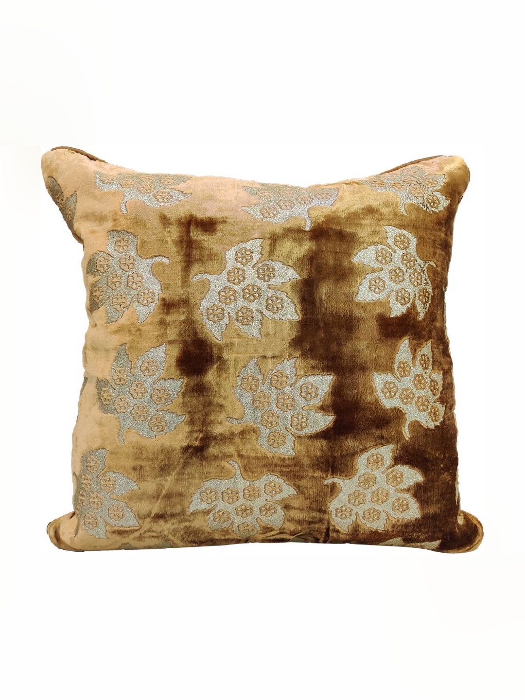 

Good Vibes Brown & Cream-Coloured 5 Pieces Velvet Square Cushion Covers