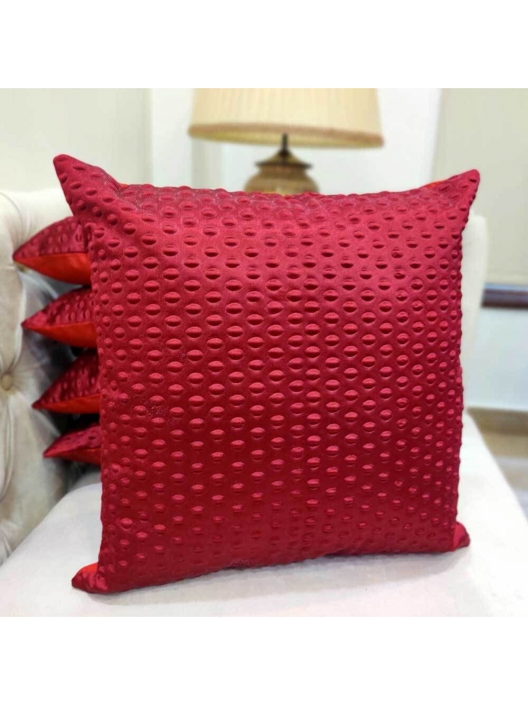 

Good Vibes Maroon 5 Pieces Textured Square Cushion Covers