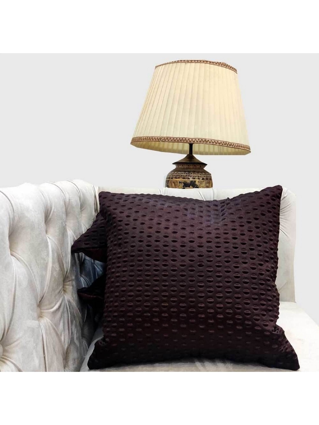 

Good Vibes Brown Set of 3 Geometric Square Cushion Covers