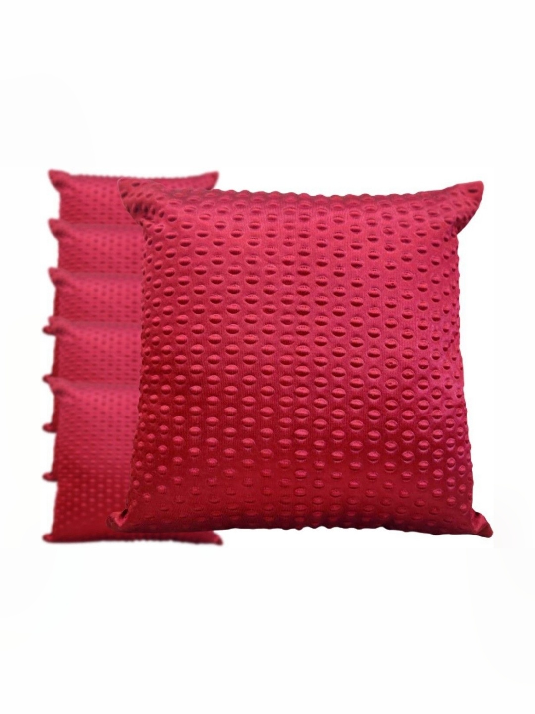 

Good Vibes Maroon Set of 6 Geometric Square Cushion Covers